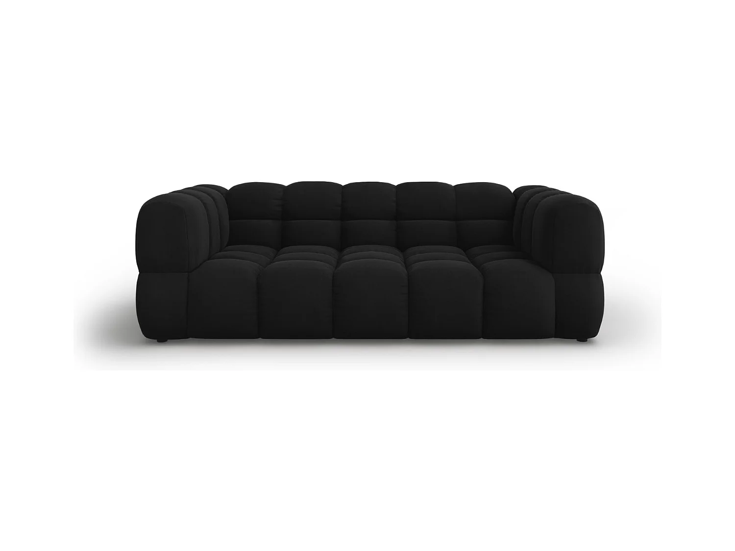 Cosmopolitan Design - Canapé "Sky" 3 places en velours noir - 214x102x75cm
