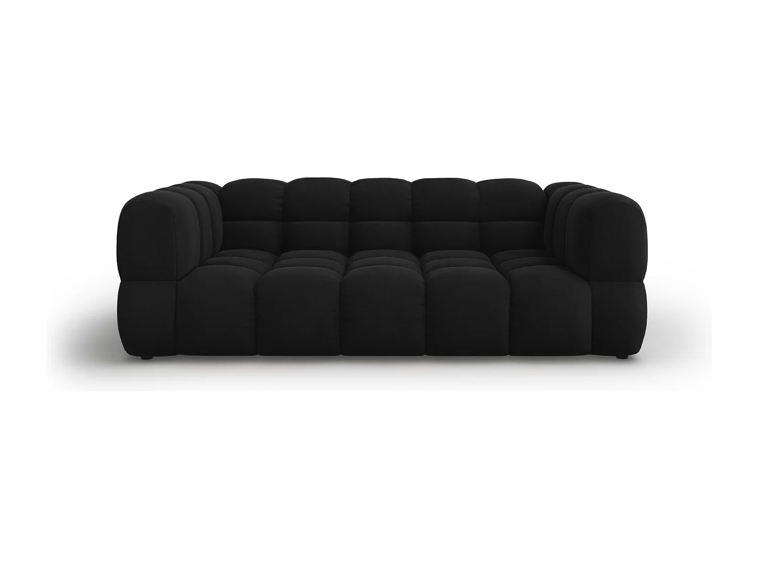 Cosmopolitan Design - Canapé "Sky" 3 places en velours noir - 214x102x75cm