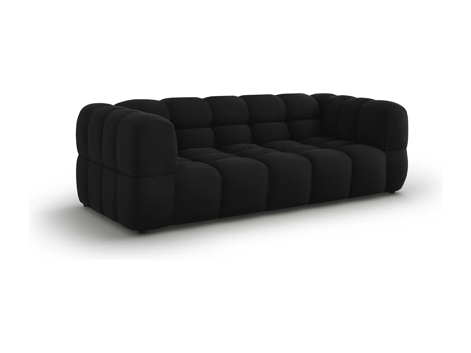 Cosmopolitan Design - Canapé "Sky" 3 places en velours noir - 214x102x75cm