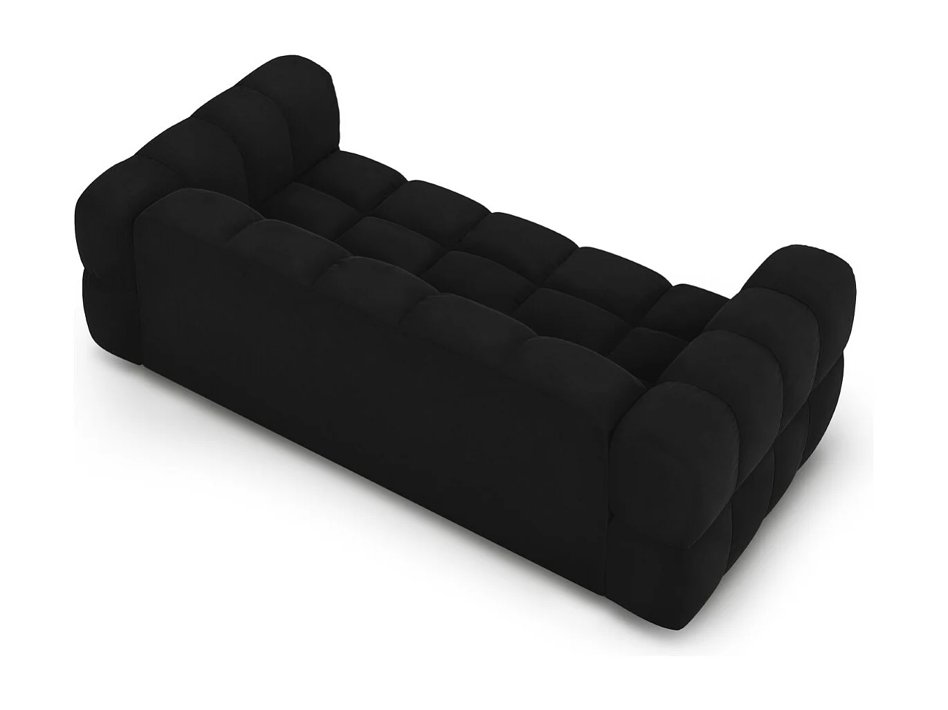 Cosmopolitan Design - Canapé "Sky" 3 places en velours noir - 214x102x75cm