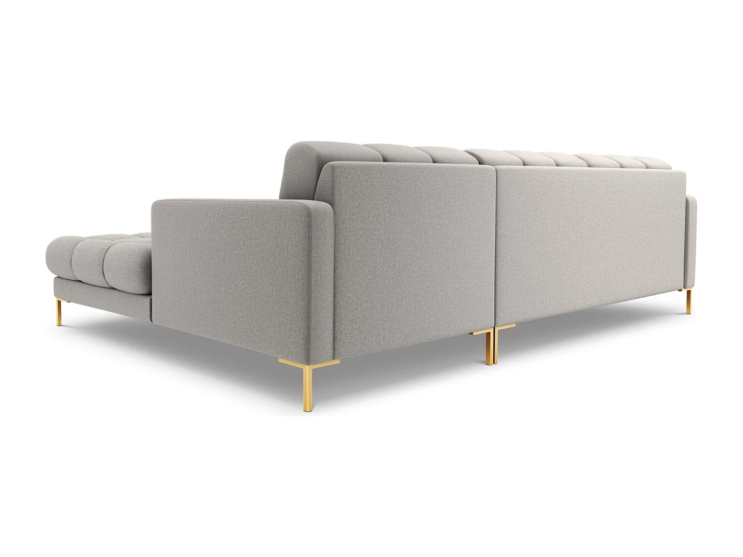 Cosmopolitan Design - 5-Sitzer Ecksofa rechts "Bali" aus strukturiertem Stoff hellgrau - 293x185x75cm