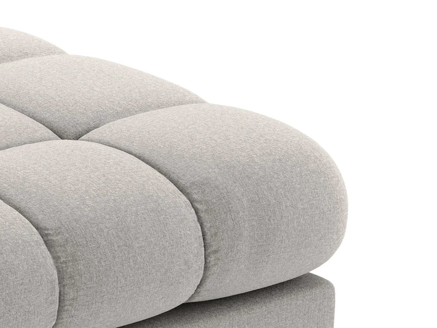 Cosmopolitan Design - Sofá de canto direito "Bali" 5 lugares em tecido estrutural cinza claro - 293x185x75cm