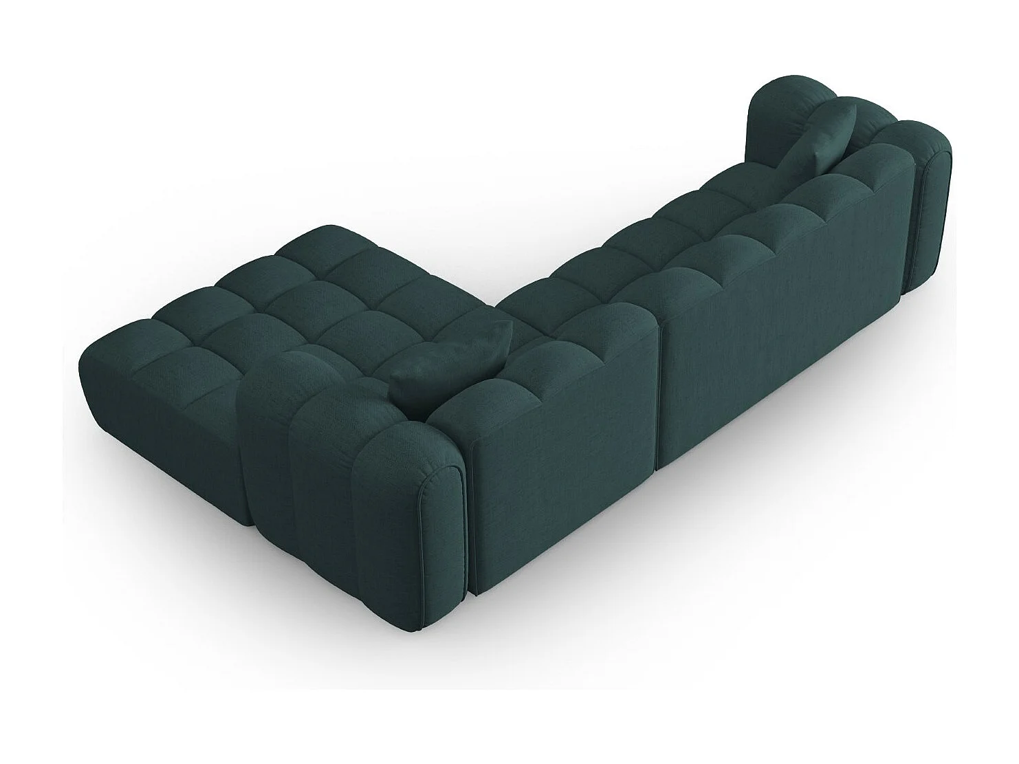 CXL by Christian Lacroix - Modulaire hoekbank rechts "Clotilde" 4 zitplaatsen, Structurele stof, Turkoois - 306x190x70cm