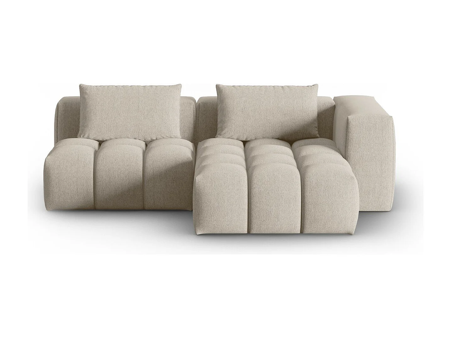 CXL by Christian Lacroix - 3-Sitzer modulares Ecksofa rechts "Lorella" Sitzer aus strukturiertem Stoff sand - 205x145x70cm