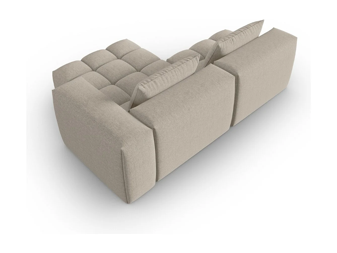 CXL by Christian Lacroix - 3-Sitzer modulares Ecksofa rechts "Lorella" Sitzer aus strukturiertem Stoff sand - 205x145x70cm