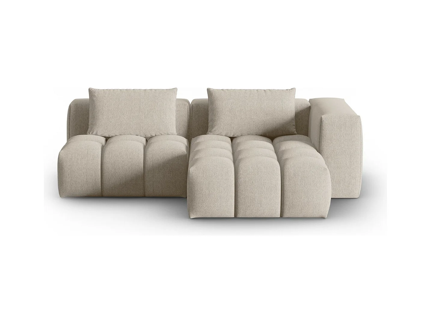 CXL by Christian Lacroix - Canapé d'angle droit modulable "Lorella" 3 places en tissu structurel le sable - 205x145x70cm