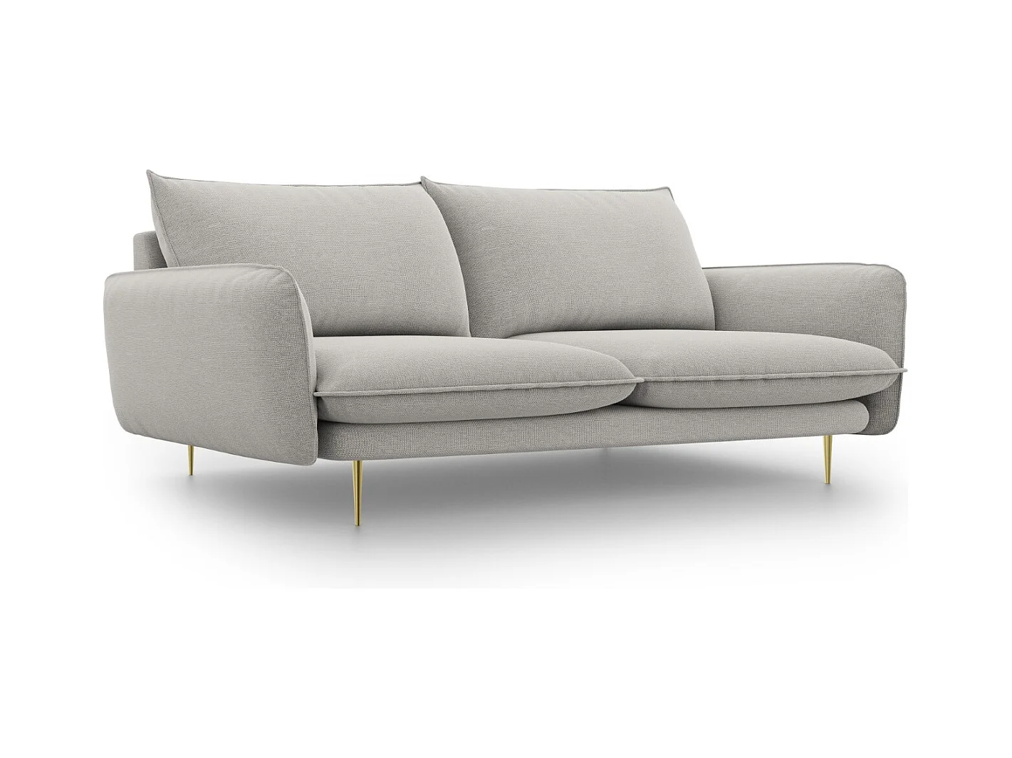 Cosmopolitan Design - Sofá "Vienna" 3 lugares em tecido estrutural cinza claro - 200x92x95cm