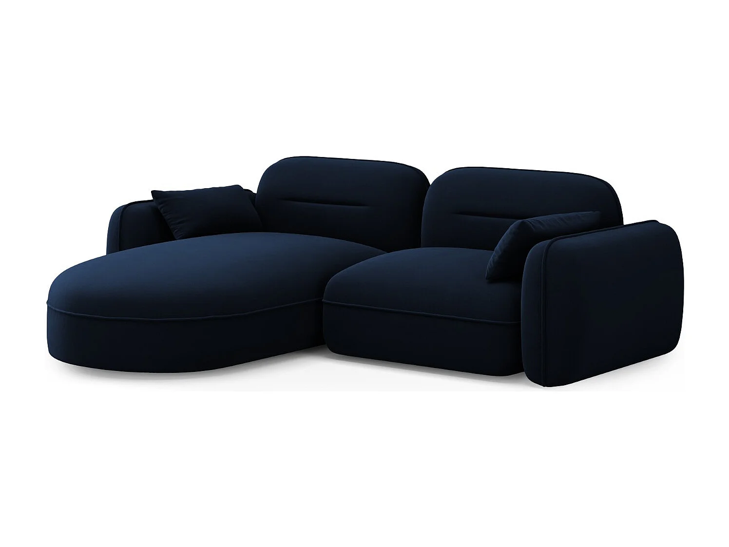 Cosmopolitan Design - 3-Sitzer modulares Ecksofa links "Sydney" aus Samt königsblau - 230x165x70cm