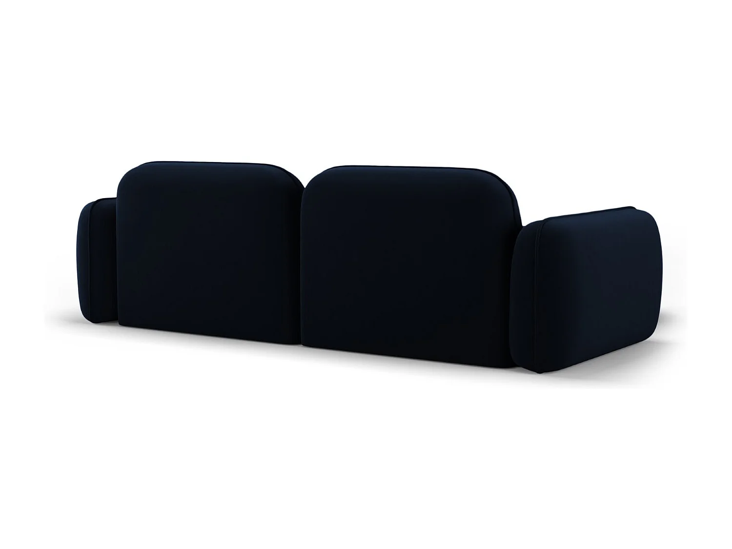 Cosmopolitan Design - 3-Sitzer modulares Ecksofa links "Sydney" aus Samt königsblau - 230x165x70cm