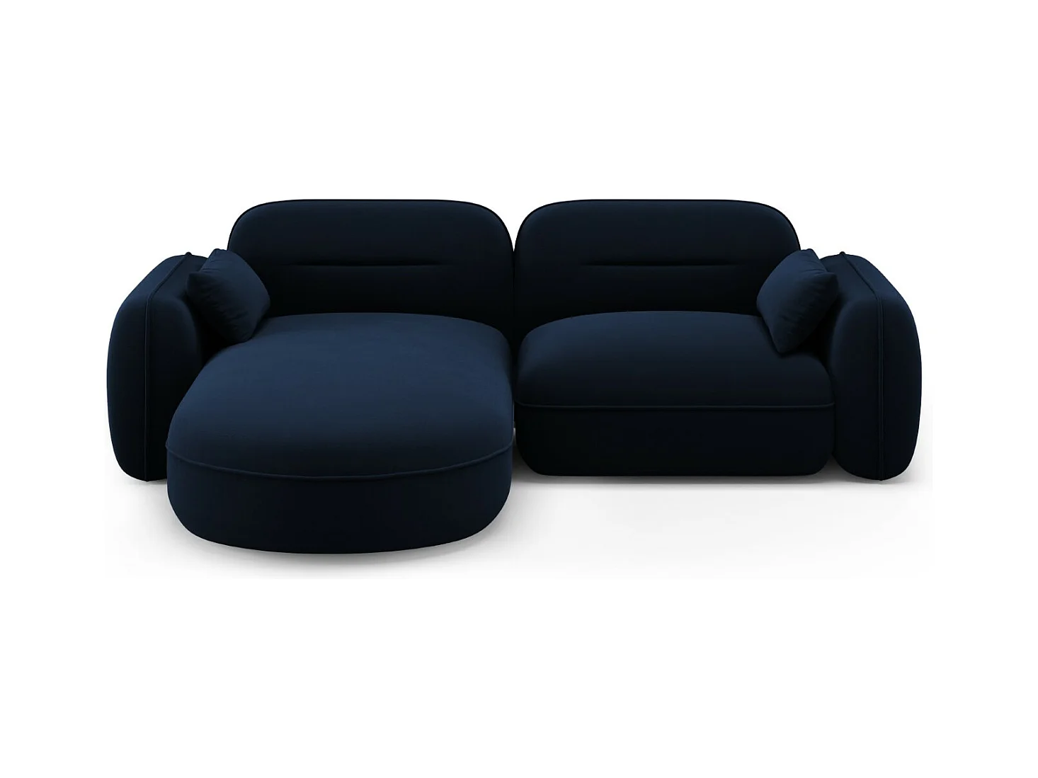 Cosmopolitan Design - Canapé d'angle gauche modulable "Sydney" 3 places en velours bleu roi - 230x165x70cm