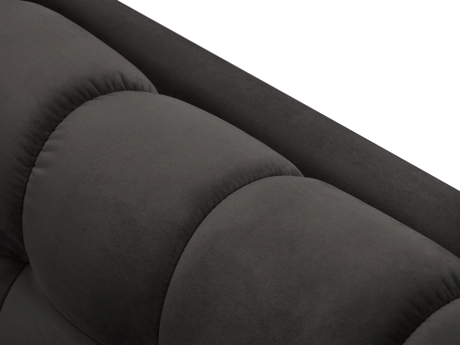 Cosmopolitan Design - Sofa, "Bali" 4 miejsca welur, szary ciemny - 217x92x75cm