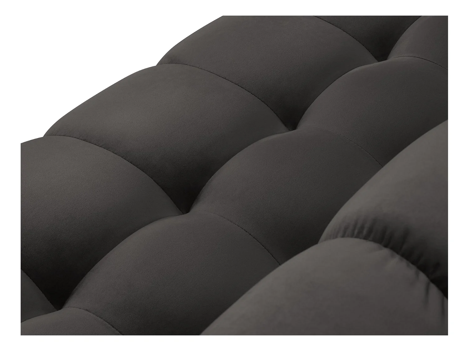 Cosmopolitan Design - Canapé "Bali" 4 places en velours gris foncé - 217x92x75cm