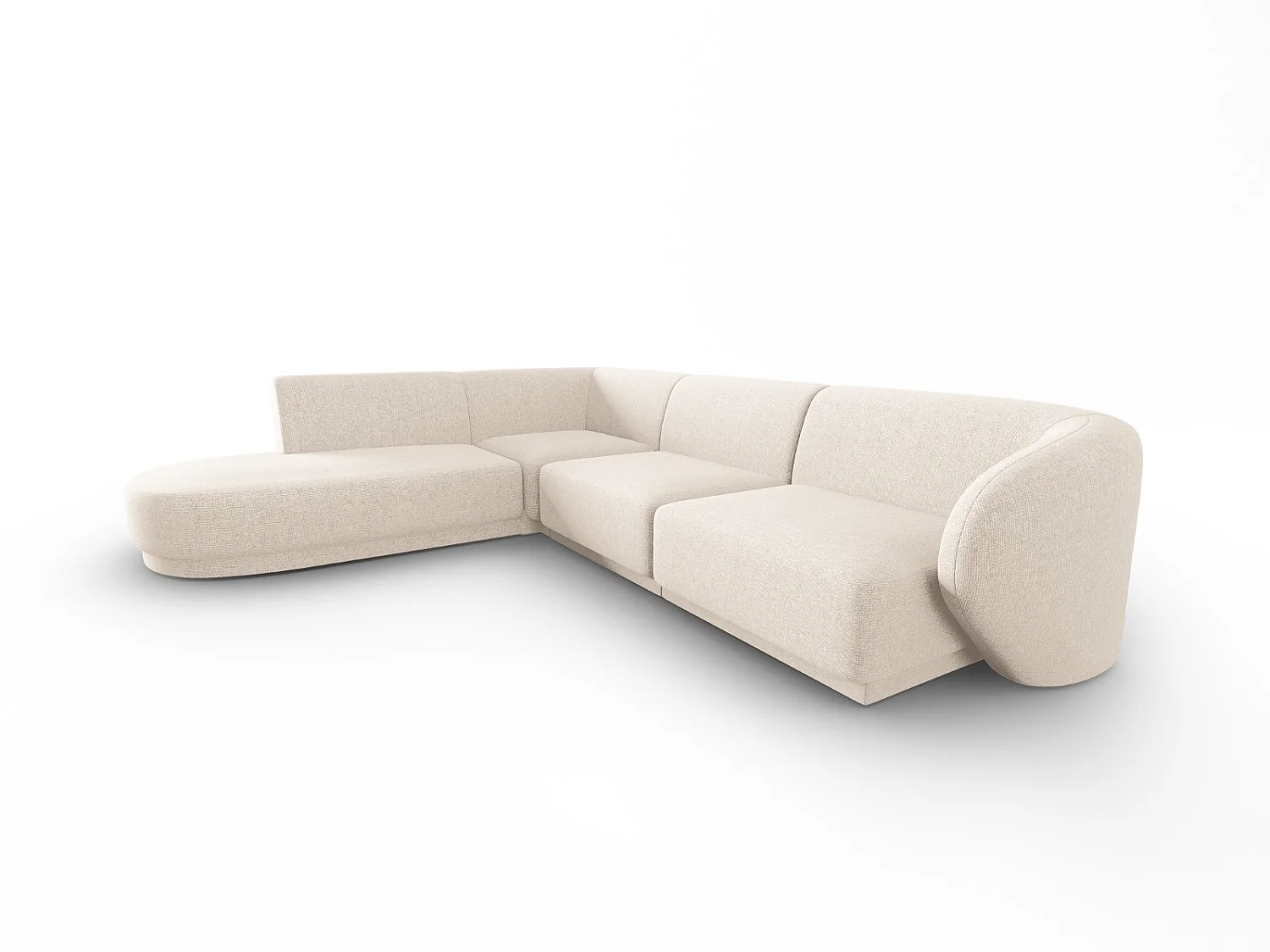 CXL by Christian Lacroix - Linker hoekbank "Lionel" 5 zitplaatsen, Chenille, Lichtbeige gemêleerd - 265x232x74cm