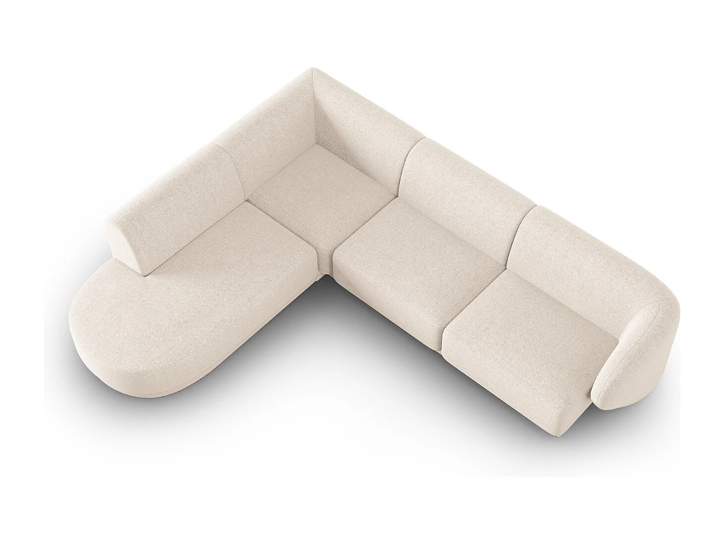 CXL by Christian Lacroix - Linker hoekbank "Lionel" 5 zitplaatsen, Chenille, Lichtbeige gemêleerd - 265x232x74cm