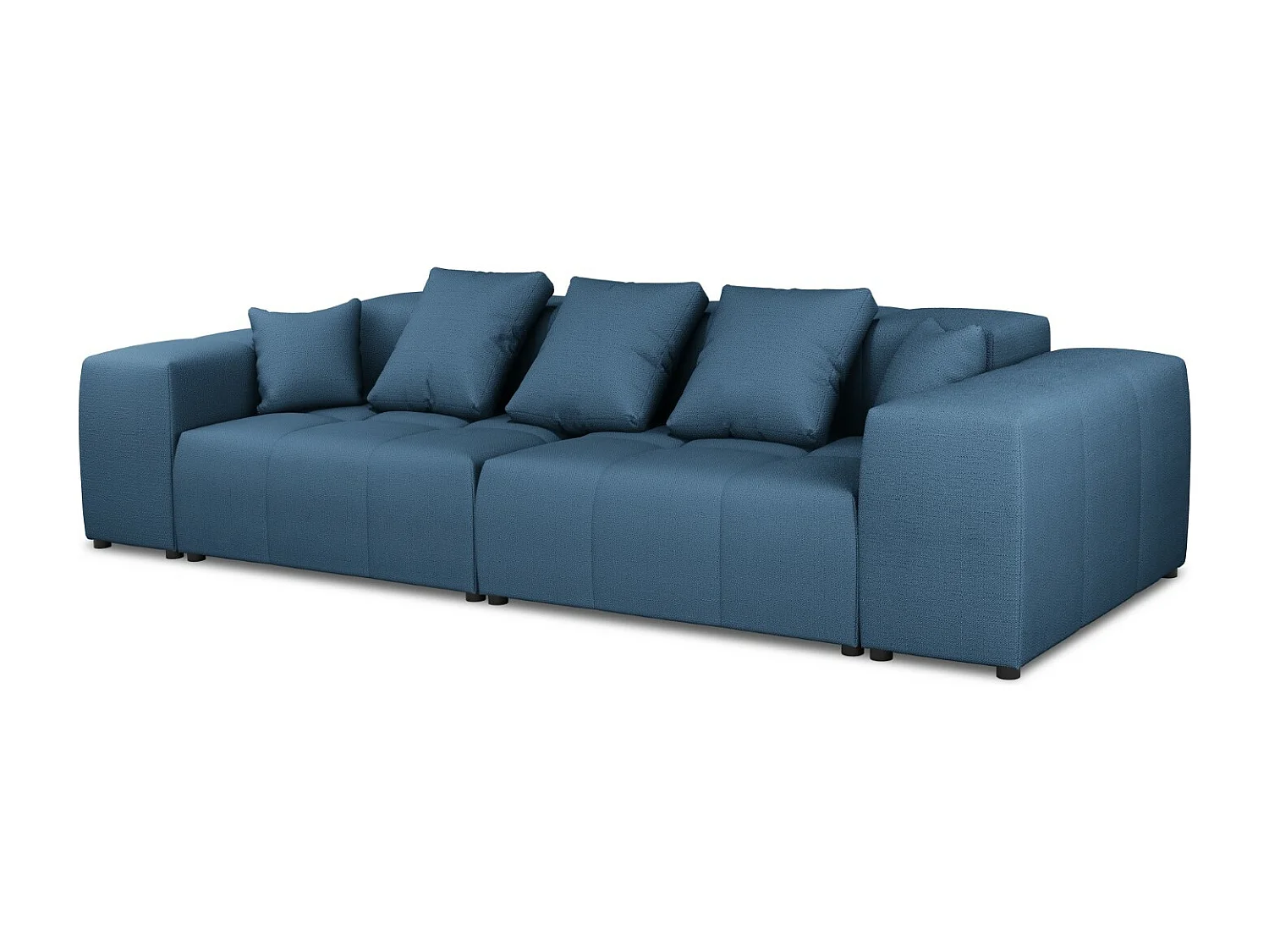 Cosmopolitan Design - Sofá modular "Rome" 3 plazas de tejido estructural azul oscuro - 320x120x75cm
