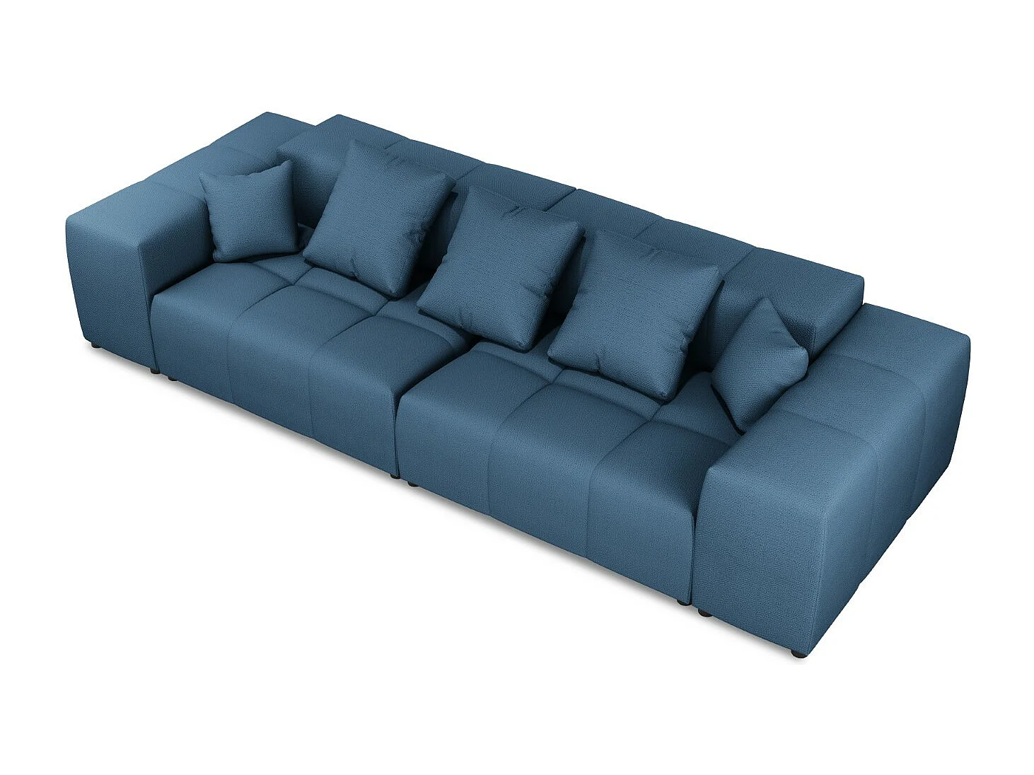 Cosmopolitan Design - Sofá modular "Rome" 3 plazas de tejido estructural azul oscuro - 320x120x75cm