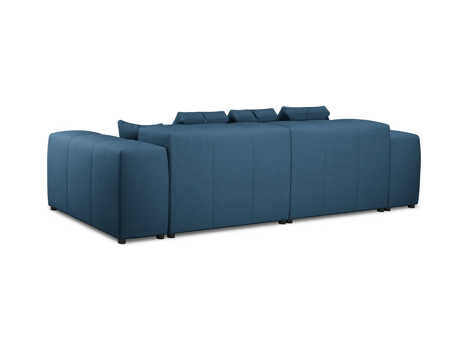 Cosmopolitan Design - Canapé modulable "Rome" 3 places en tissu structurel bleu foncé - 320x120x75cm