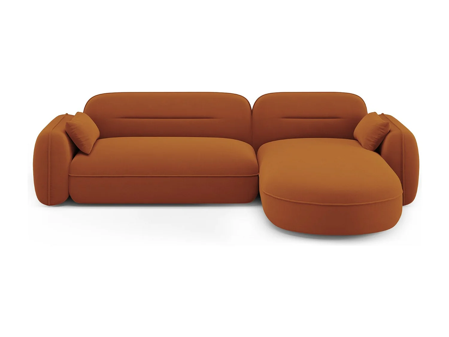 Cosmopolitan Design - Narożnik prawy panoramiczny, "Sydney" 4 miejsca welur, terakota - 275x165x70cm