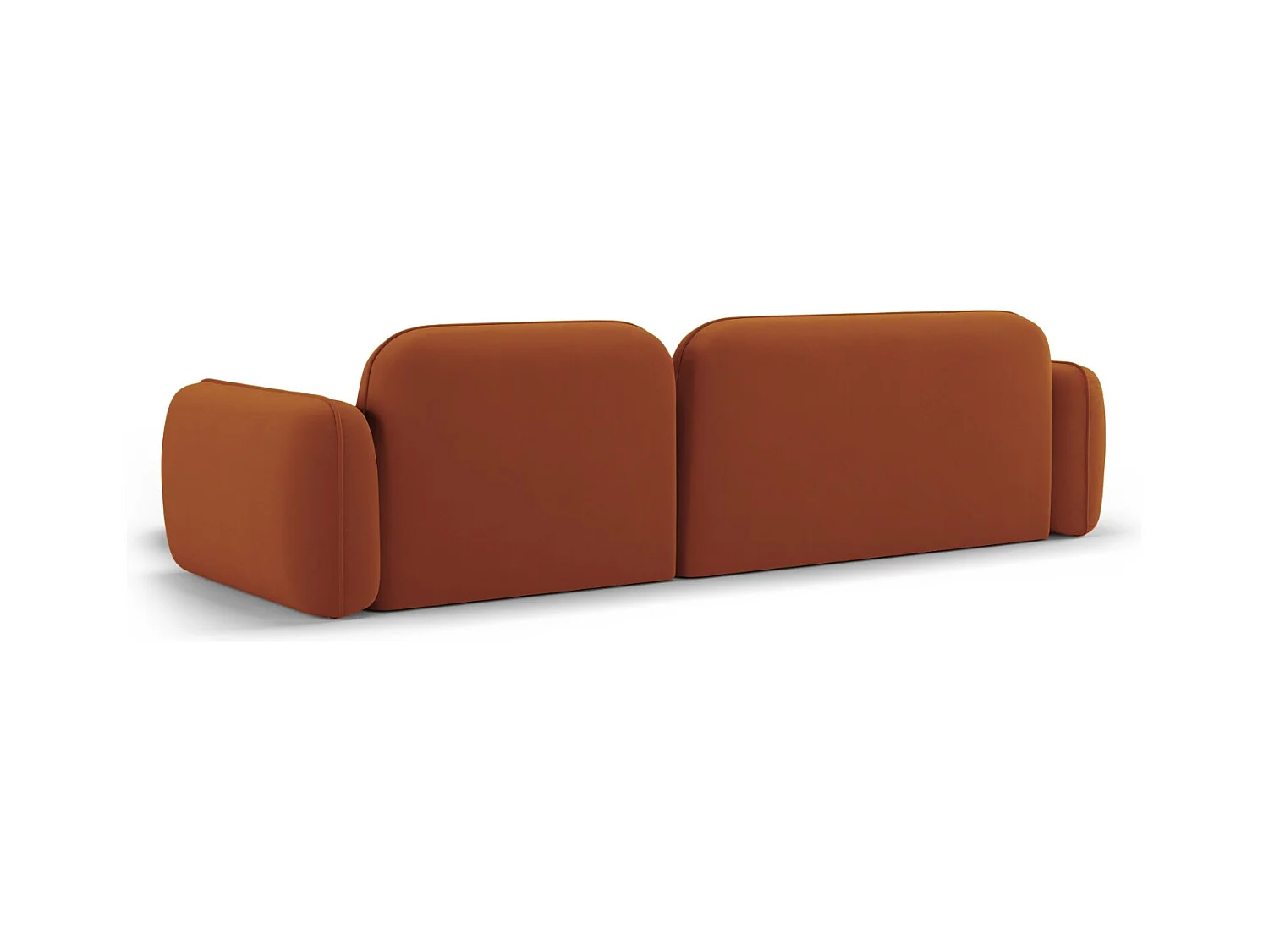Cosmopolitan Design - Canapé d'angle droit modulable "Sydney" 4 places en velours terracotta - 275x165x70cm