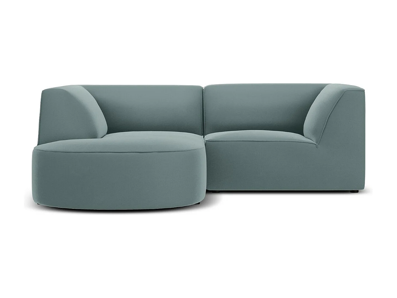 CXL by Christian Lacroix - Sofá esquinero izquierdo "Charles" 3 plazas de terciopelo menta - 186x180x69cm