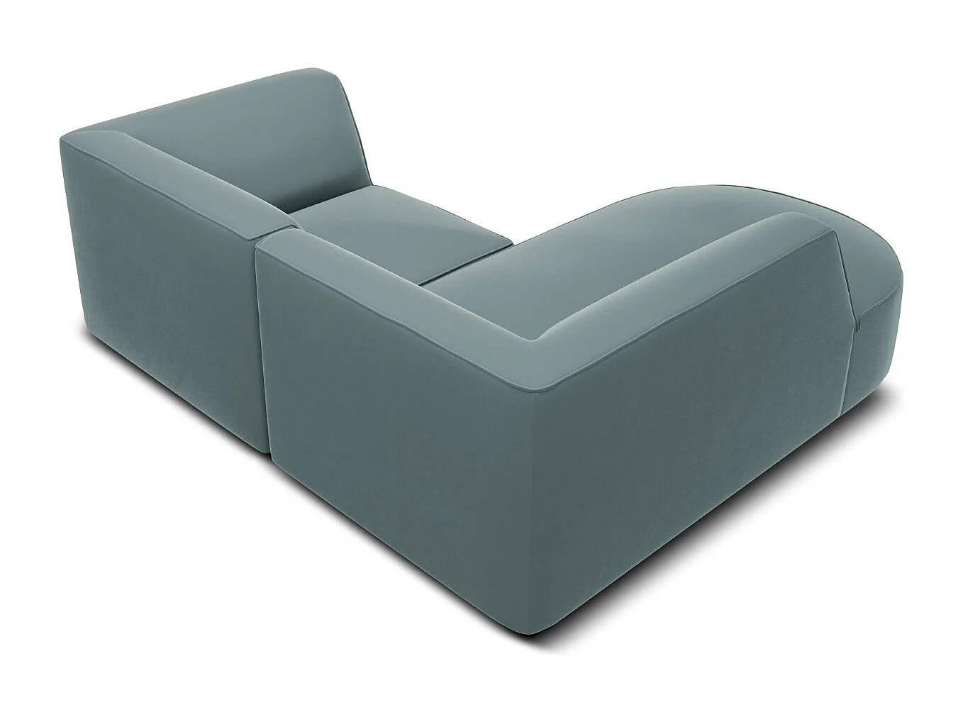 CXL by Christian Lacroix - Sofá esquinero izquierdo "Charles" 3 plazas de terciopelo menta - 186x180x69cm