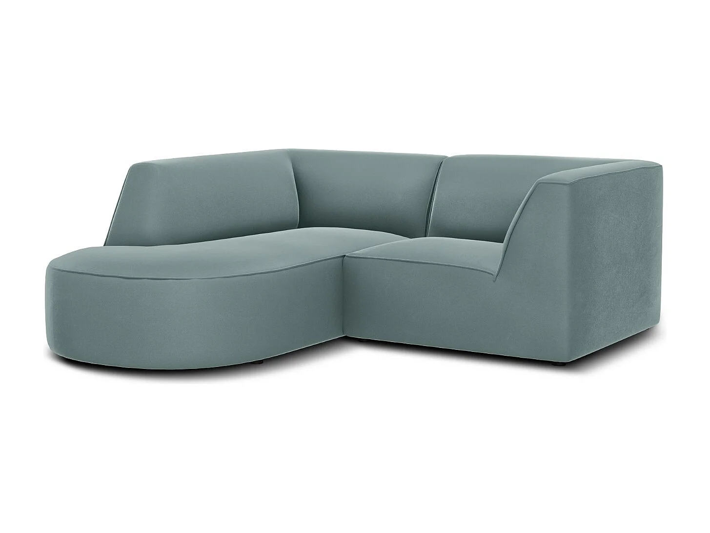 CXL by Christian Lacroix - Sofá de canto esquerdo "Charles" 3 lugares em veludo hortelã - 186x180x69cm