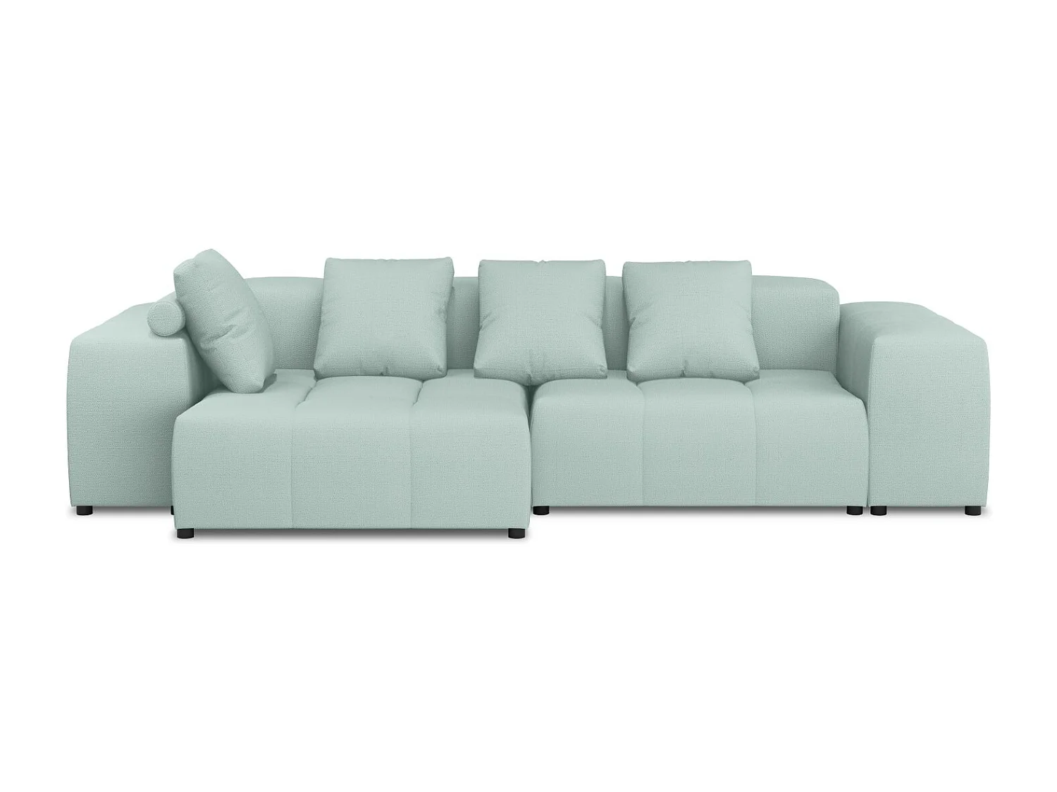 Cosmopolitan Design - Narożnik symetryczny modułowy, "Rome" 4 miejsca tkanina strukturalna, miętowy - 320x160x75cm