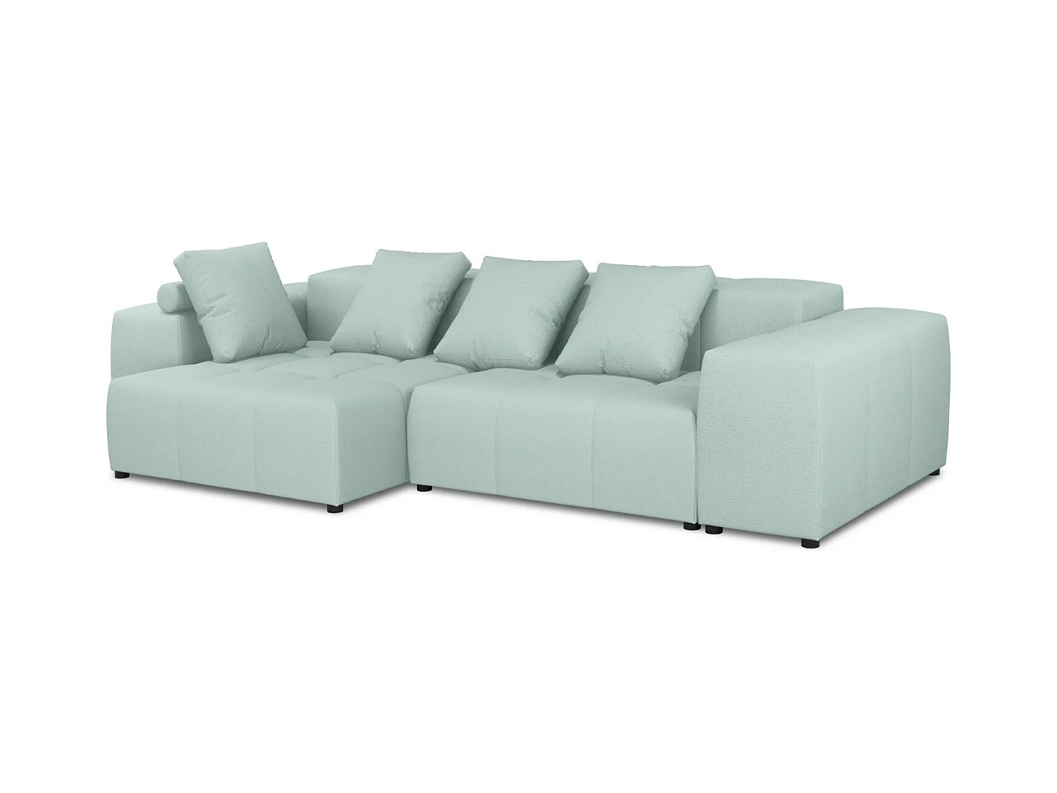 Cosmopolitan Design - Symmetrische modulaire hoekbank "Rome" 4 zitplaatsen, Structurele stof, Munt - 320x160x75cm