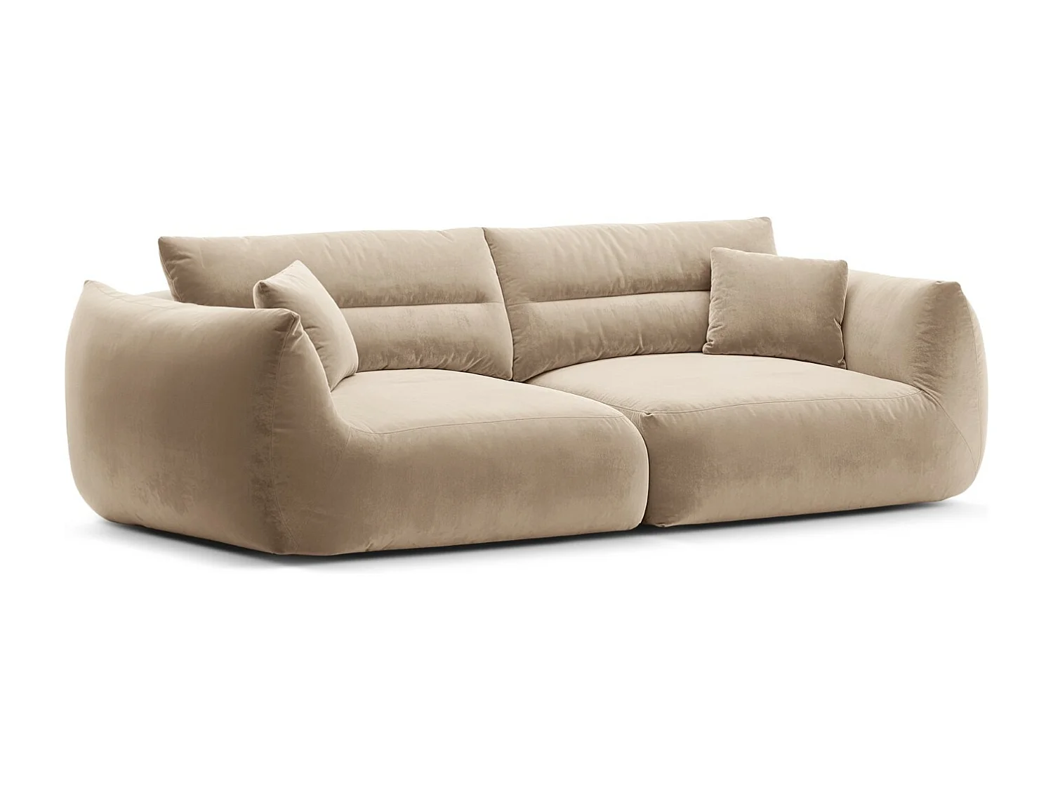 CXL by Christian Lacroix - Canapé modulable "Maurie" 4 places en velours beige amande - 264x107x90cm