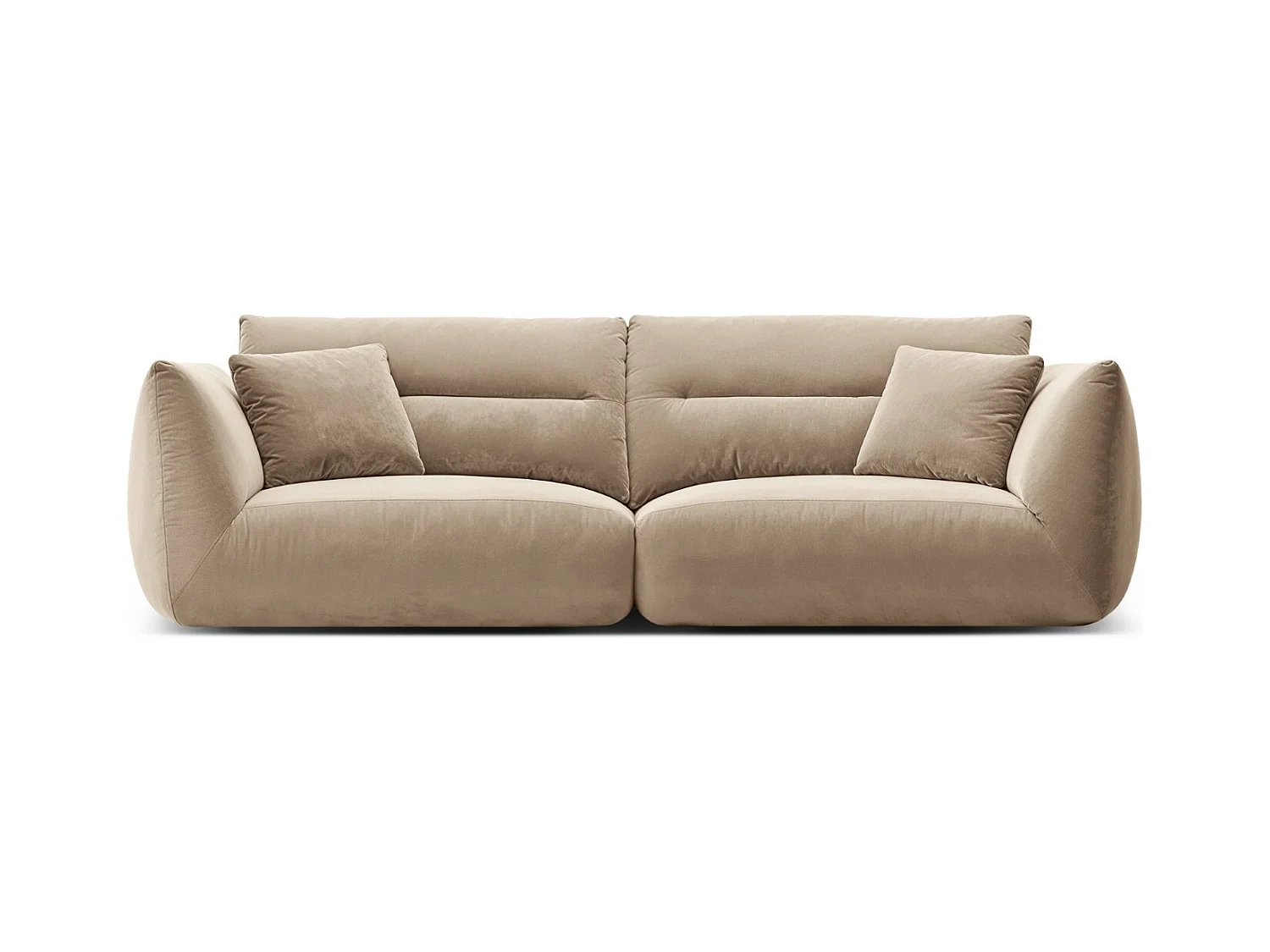 CXL by Christian Lacroix - Modulaire bank "Maurie" 4 zitplaatsen, Flueel, Amandelbeige - 264x107x90cm