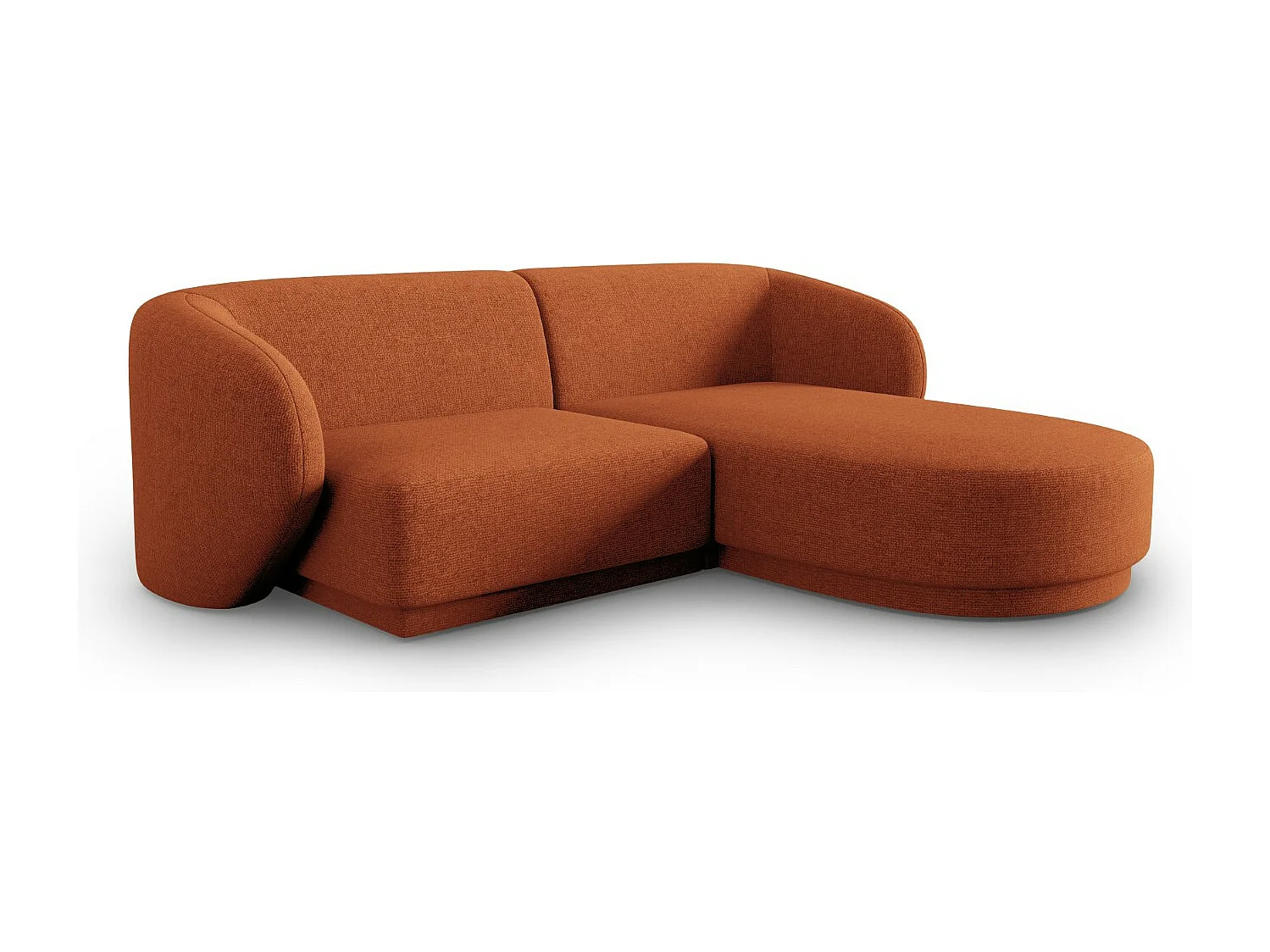 CXL by Christian Lacroix - Divano angolare modulare destro "Lionel" 3 posti in ciniglia miscela di terracotta - 188x155x74cm