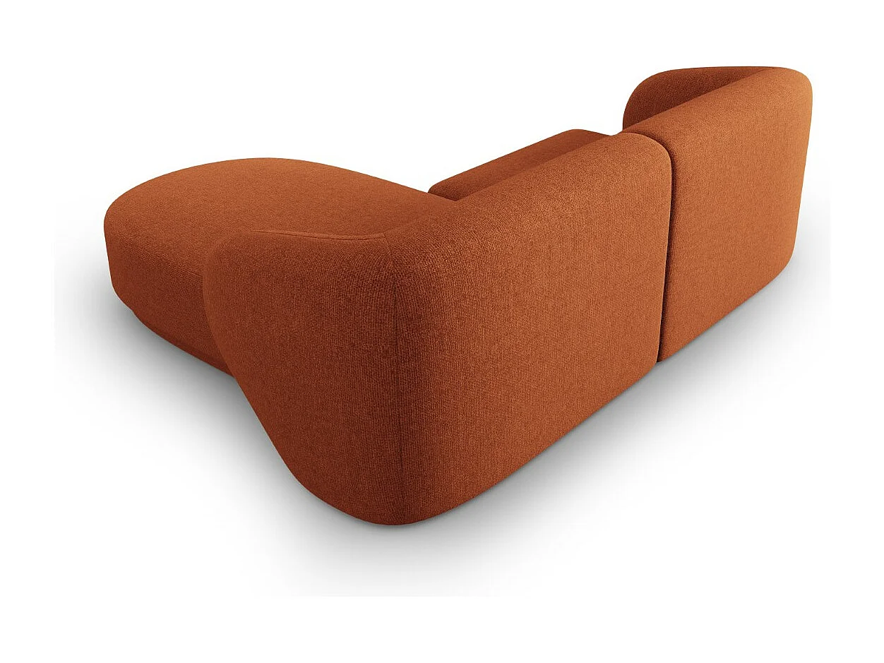 CXL by Christian Lacroix - Divano angolare modulare destro "Lionel" 3 posti in ciniglia miscela di terracotta - 188x155x74cm