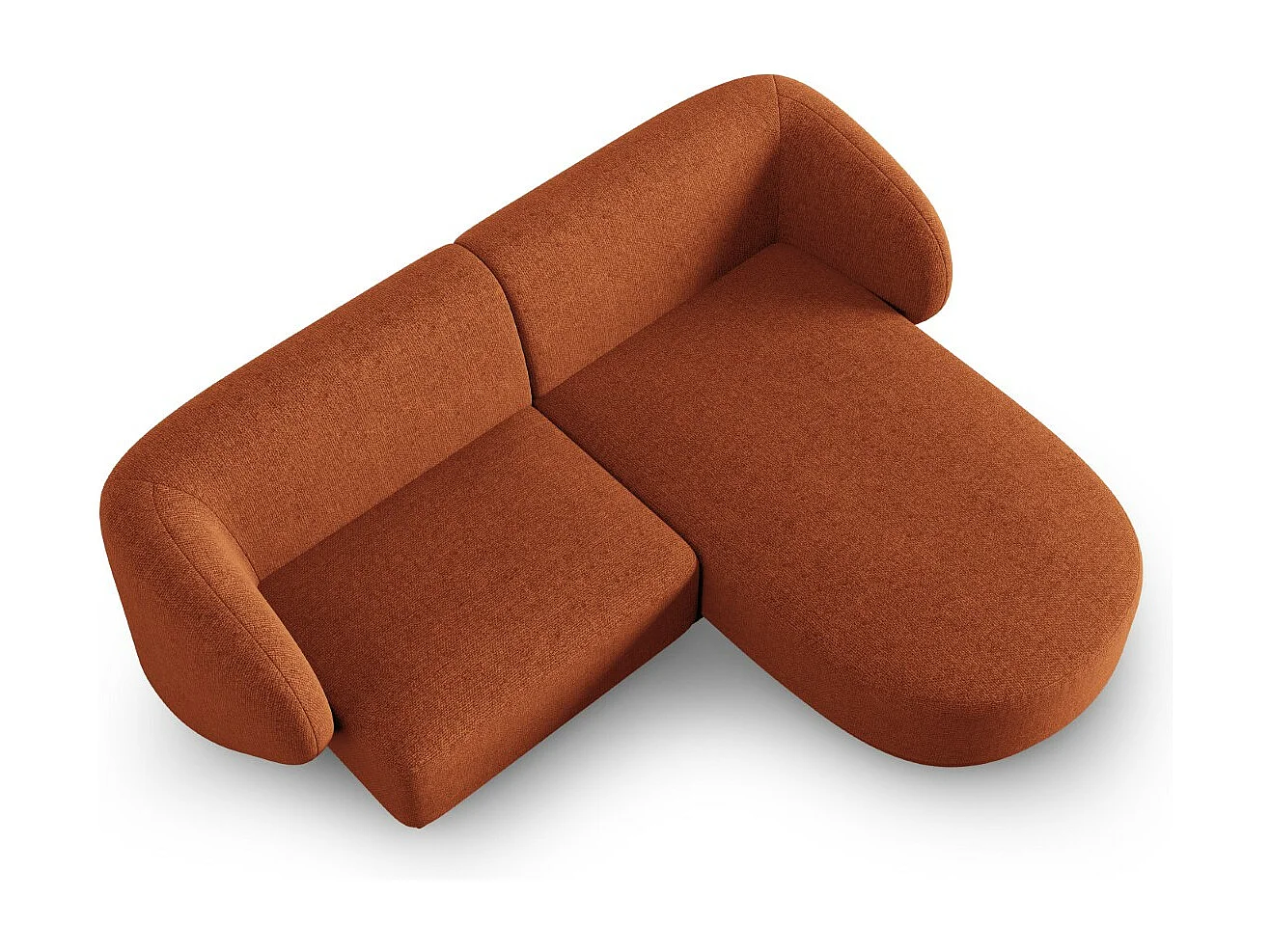 CXL by Christian Lacroix - Divano angolare modulare destro "Lionel" 3 posti in ciniglia miscela di terracotta - 188x155x74cm