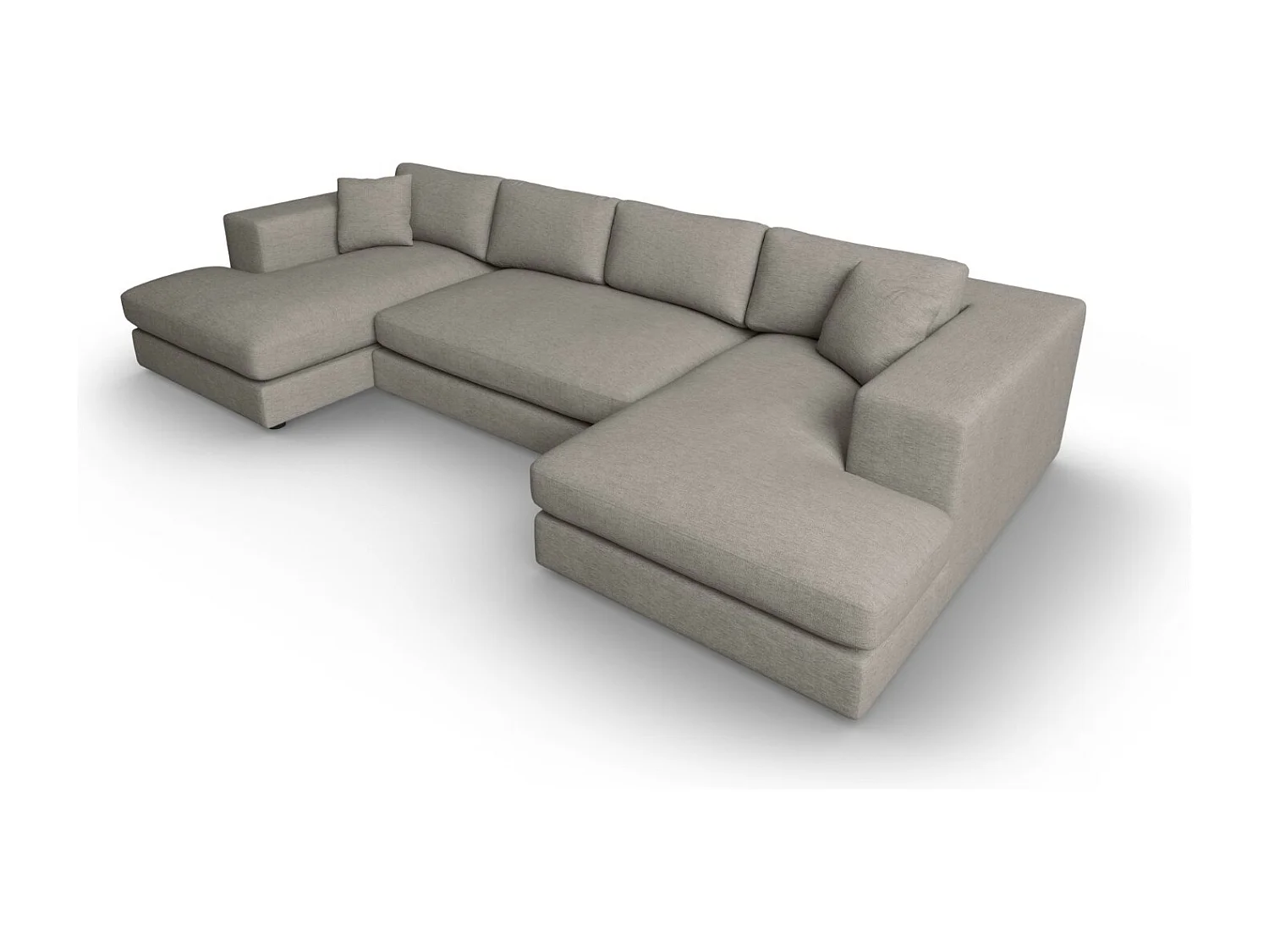 CXL by Christian Lacroix - Panoramische bank "Tendance" 5 zitplaatsen, Structurele stof, Grijs - 344x170x72cm