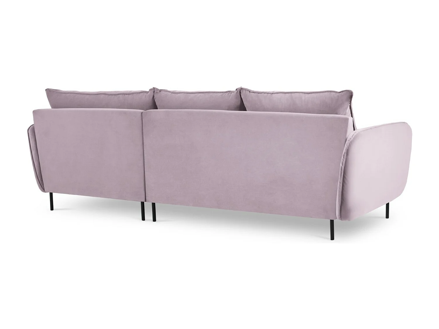 Cosmopolitan Design - Canapé d'angle droit "Vienna" 5 places en velours lavande - 255x170x95cm
