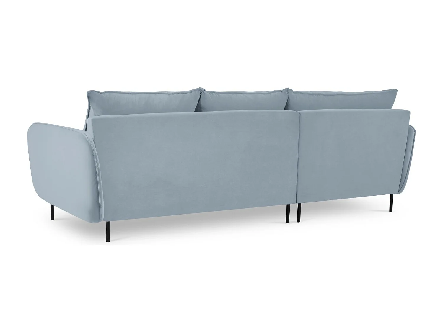 Cosmopolitan Design - Linker hoekbank "Vienna" 5 zitplaatsen, Flueel, Lichtblauw - 255x170x95cm
