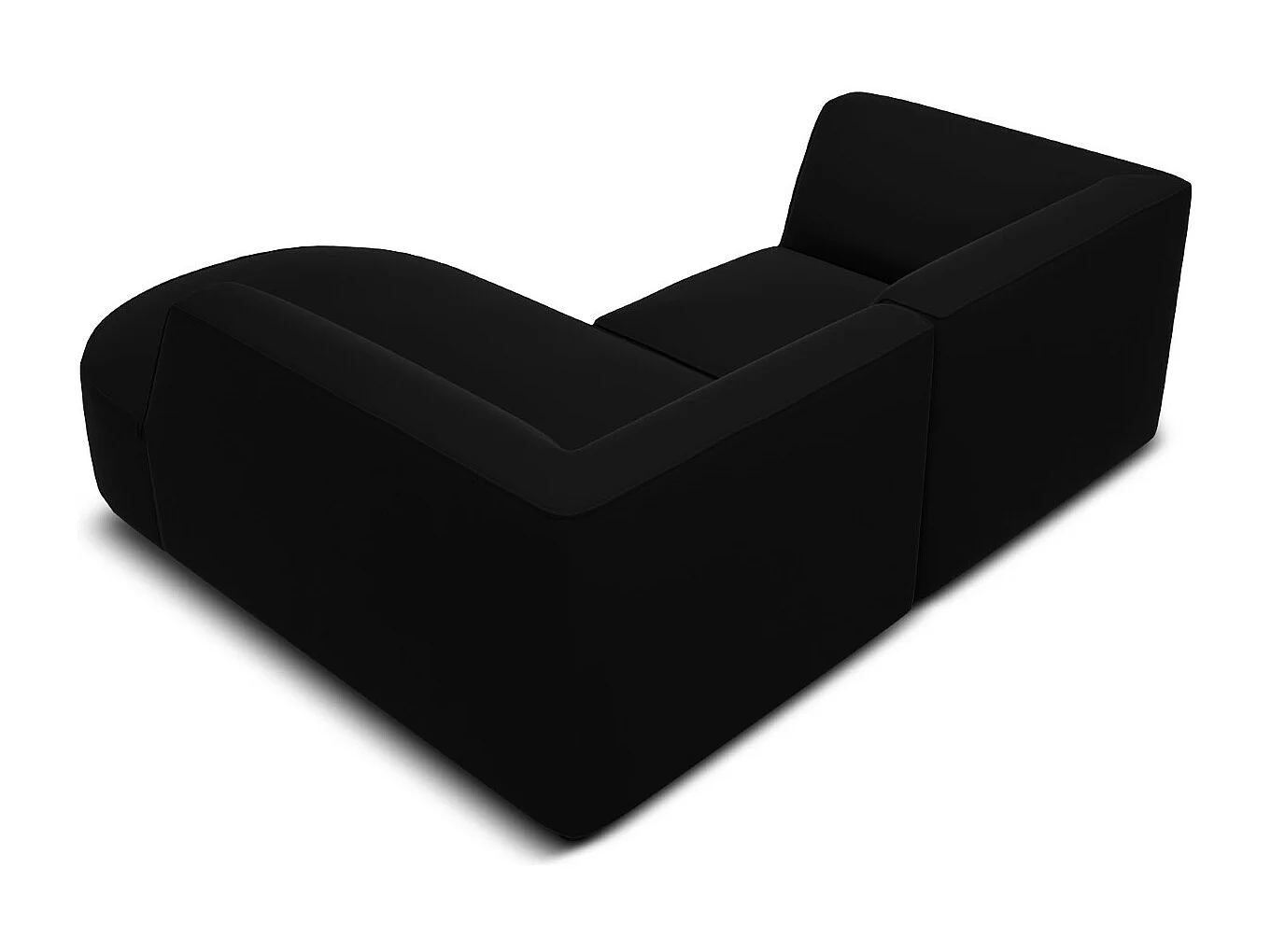 CXL by Christian Lacroix - Narożnik prawy, "Charles" 3 miejsca welur, czarny - 186x180x69cm