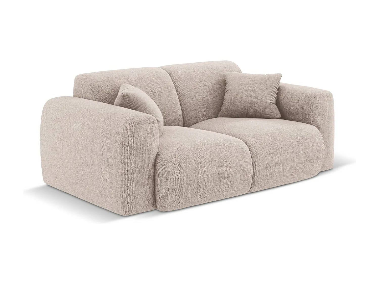 Cosmopolitan Design - Canapé "Nolio" 2 places en chenille beige - 170x95x72cm
