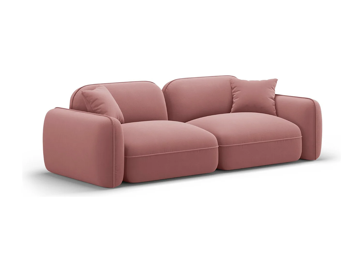 CXL by Christian Lacroix - Canapé modulable "Lucien" 3 places en velours saumon - 230x90x70cm