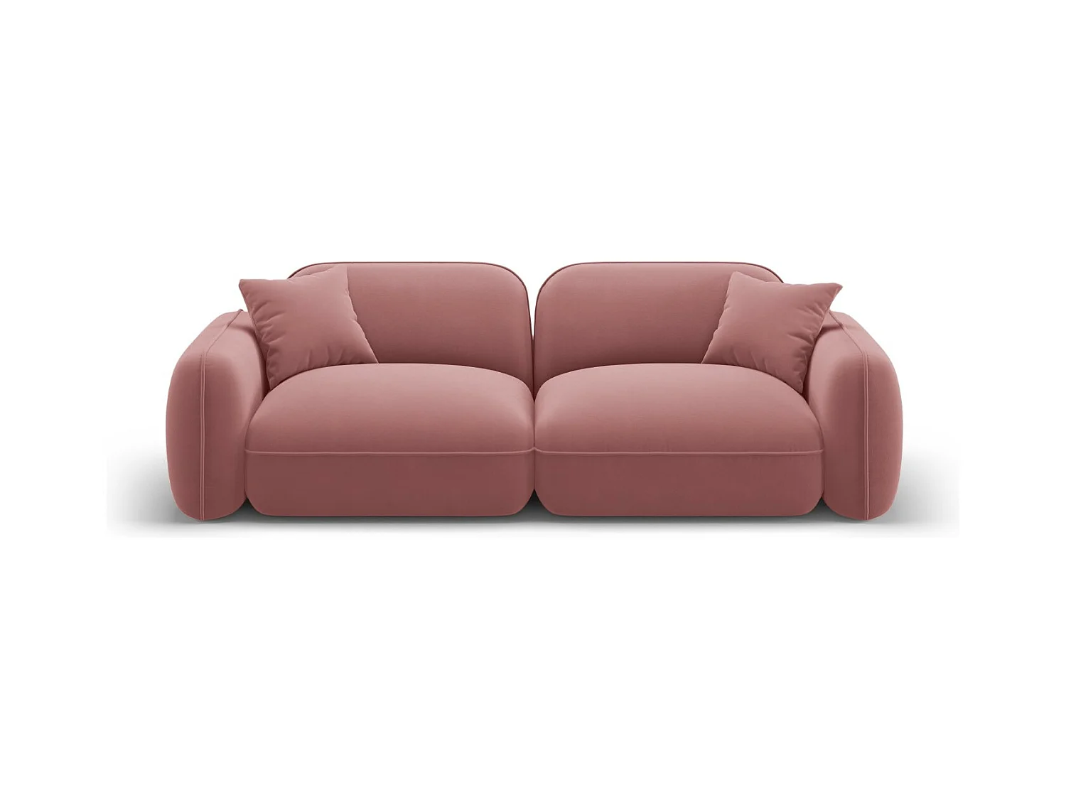 CXL by Christian Lacroix - Canapé modulable "Lucien" 3 places en velours saumon - 230x90x70cm