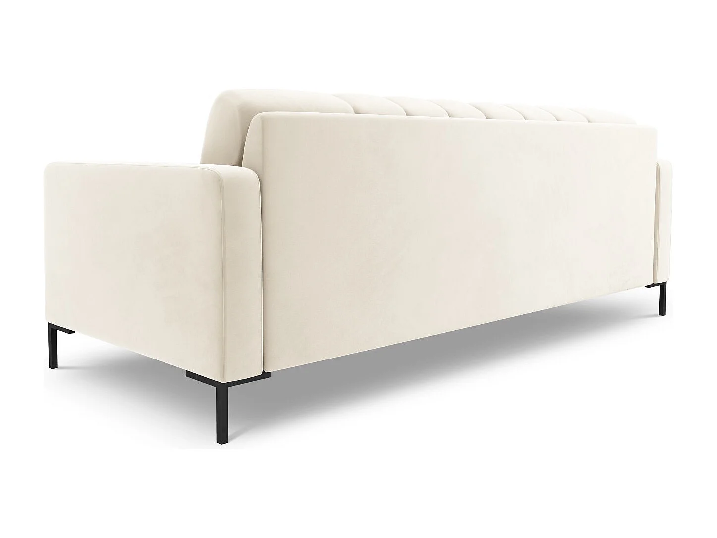 Cosmopolitan Design - Sofá "Bali" 4 plazas de terciopelo beige claro - 217x92x75cm