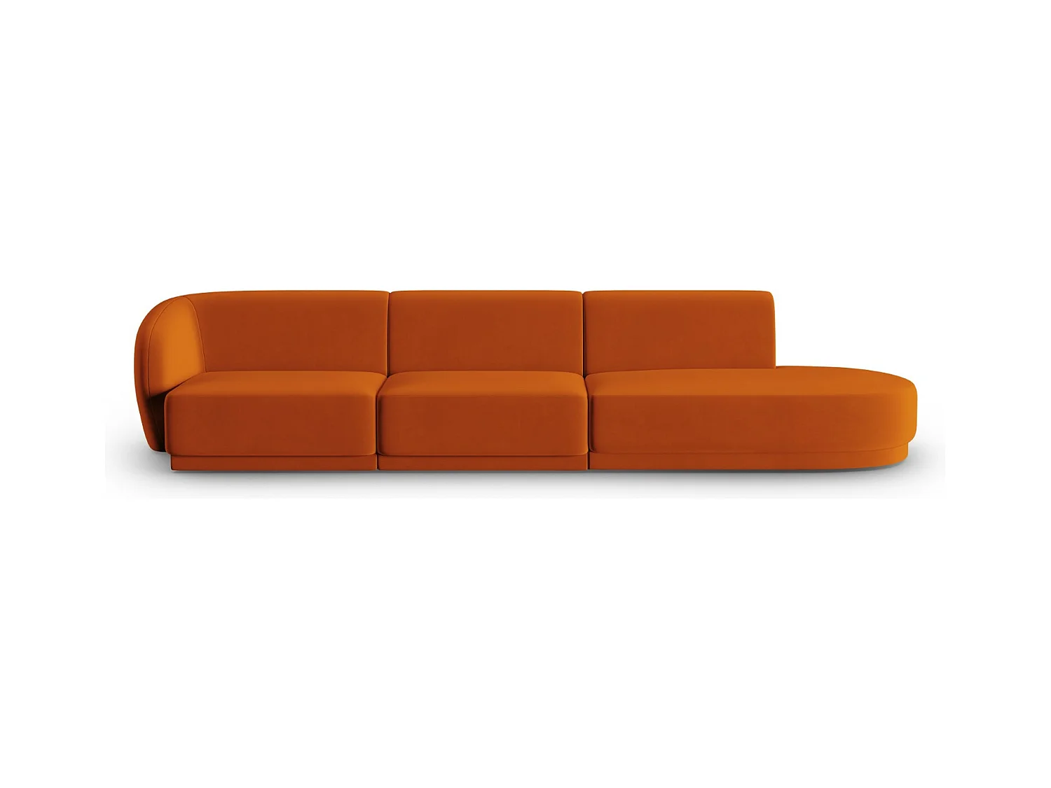 CXL by Christian Lacroix - Rechte modulaire bank "Lionel" 4 zitplaatsen, Flueel, Terracotta - 311x93x74cm