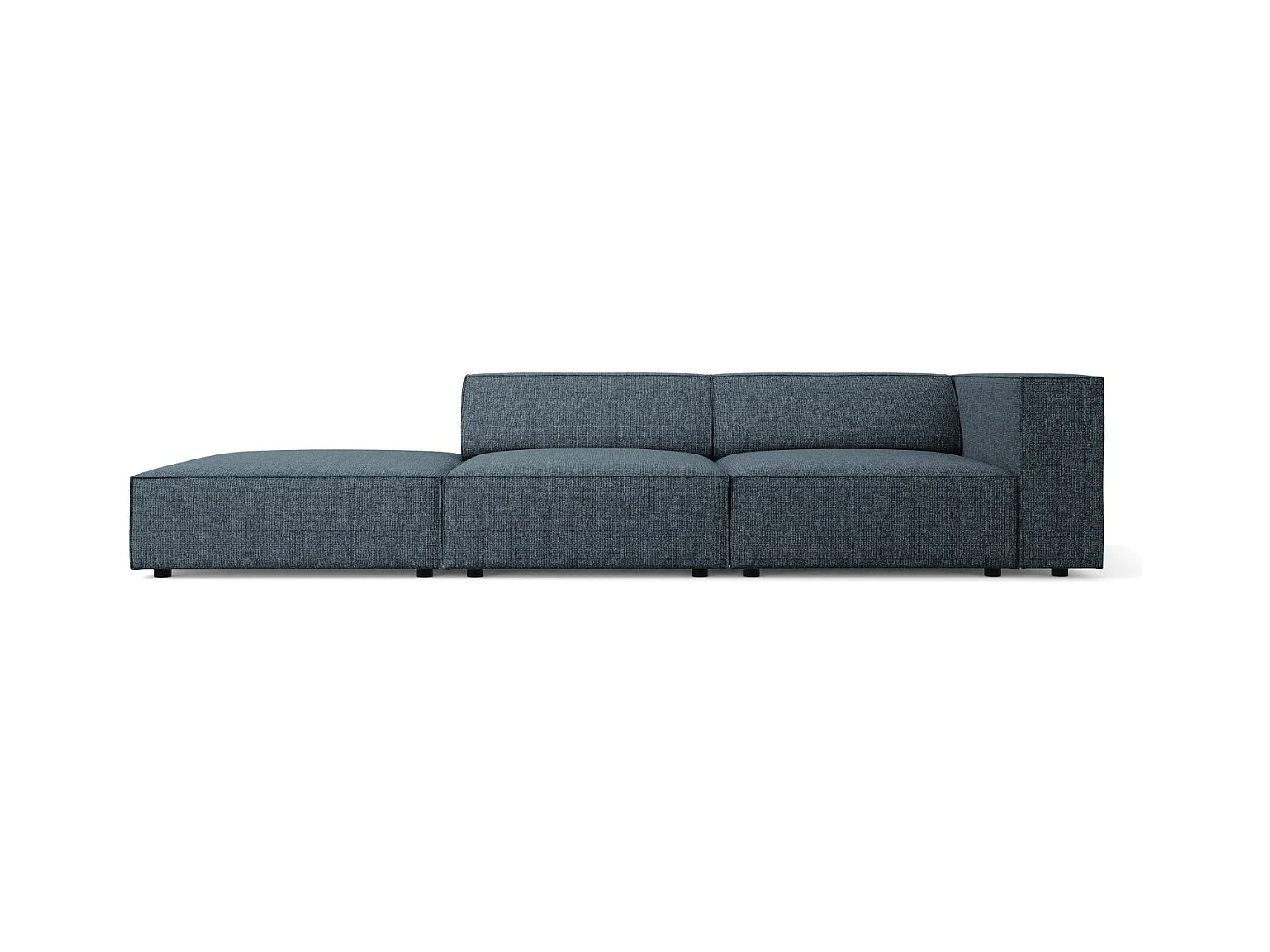 Cosmopolitan Design - Sofa bok lewy, "Arendal" 4 miejsca szenil, błękit królewski - 262x102x70cm