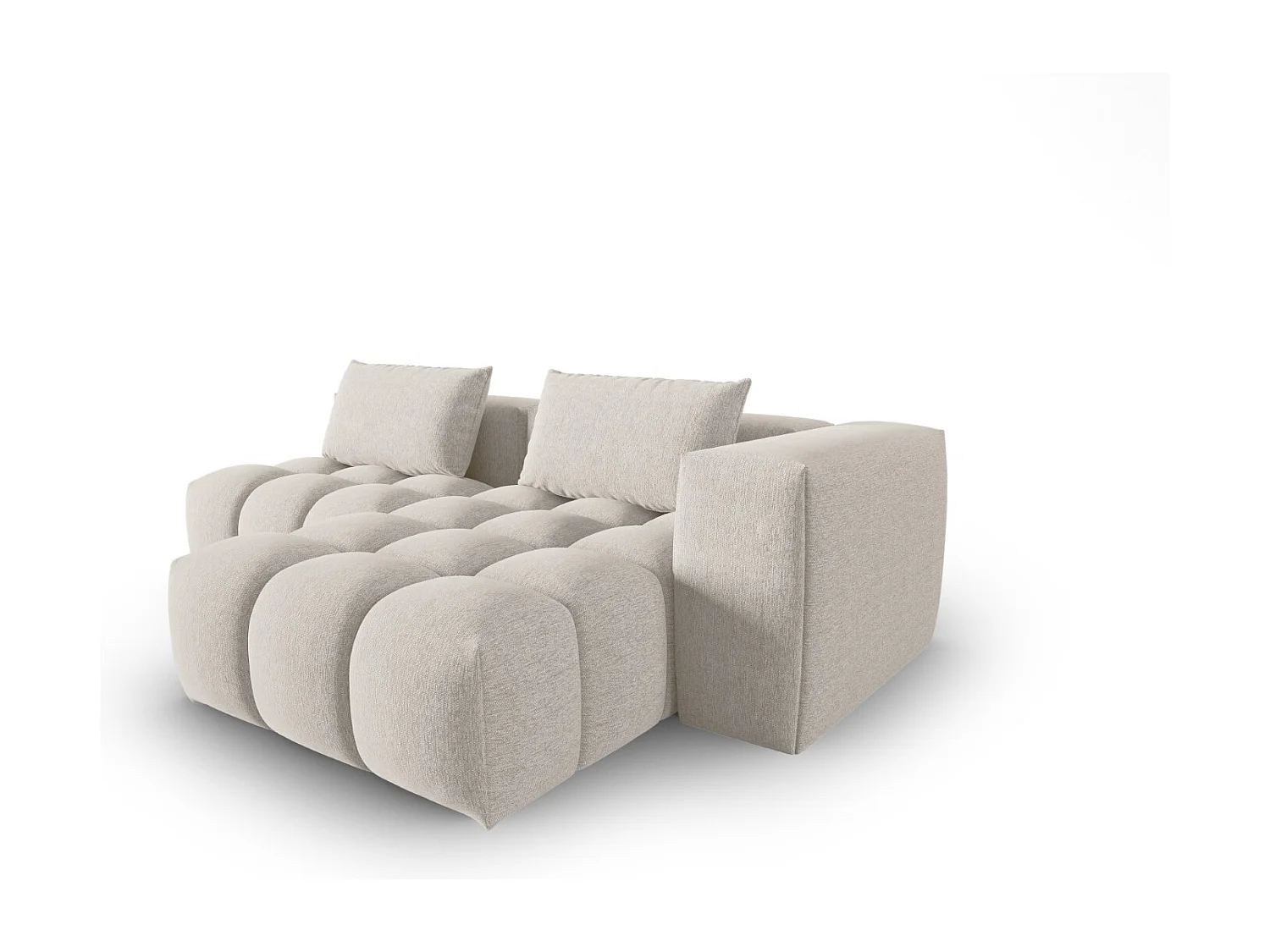 CXL by Christian Lacroix - Divano angolare modulare destro "Lorella" 3 posti in tessuto strutturato beige - 205x145x70cm