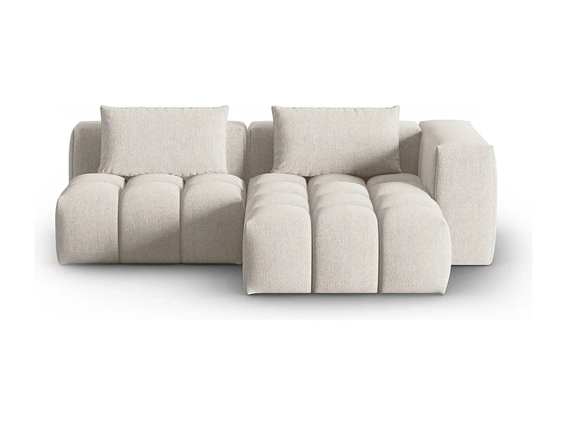 CXL by Christian Lacroix - Canapé d'angle droit modulable "Lorella" 3 places en tissu structurel beige - 205x145x70cm