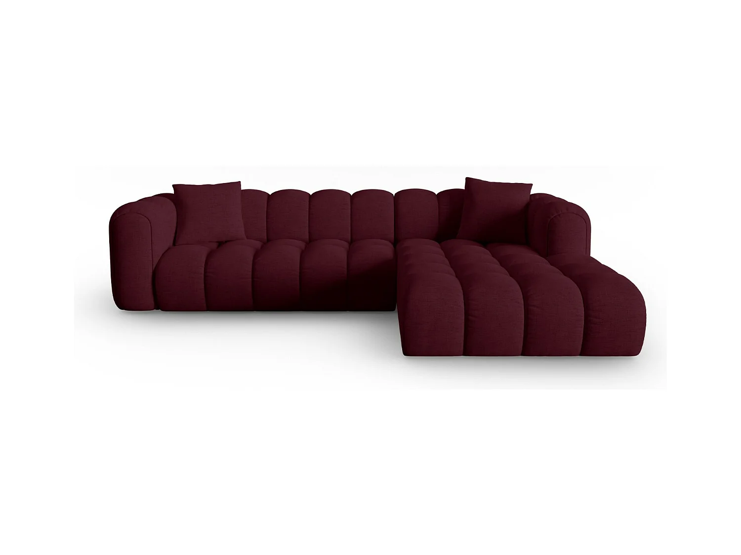 CXL by Christian Lacroix - Sofá modular de canto direito "Clotilde" 4 lugares em tecido estrutural bordeaux - 306x190x70cm