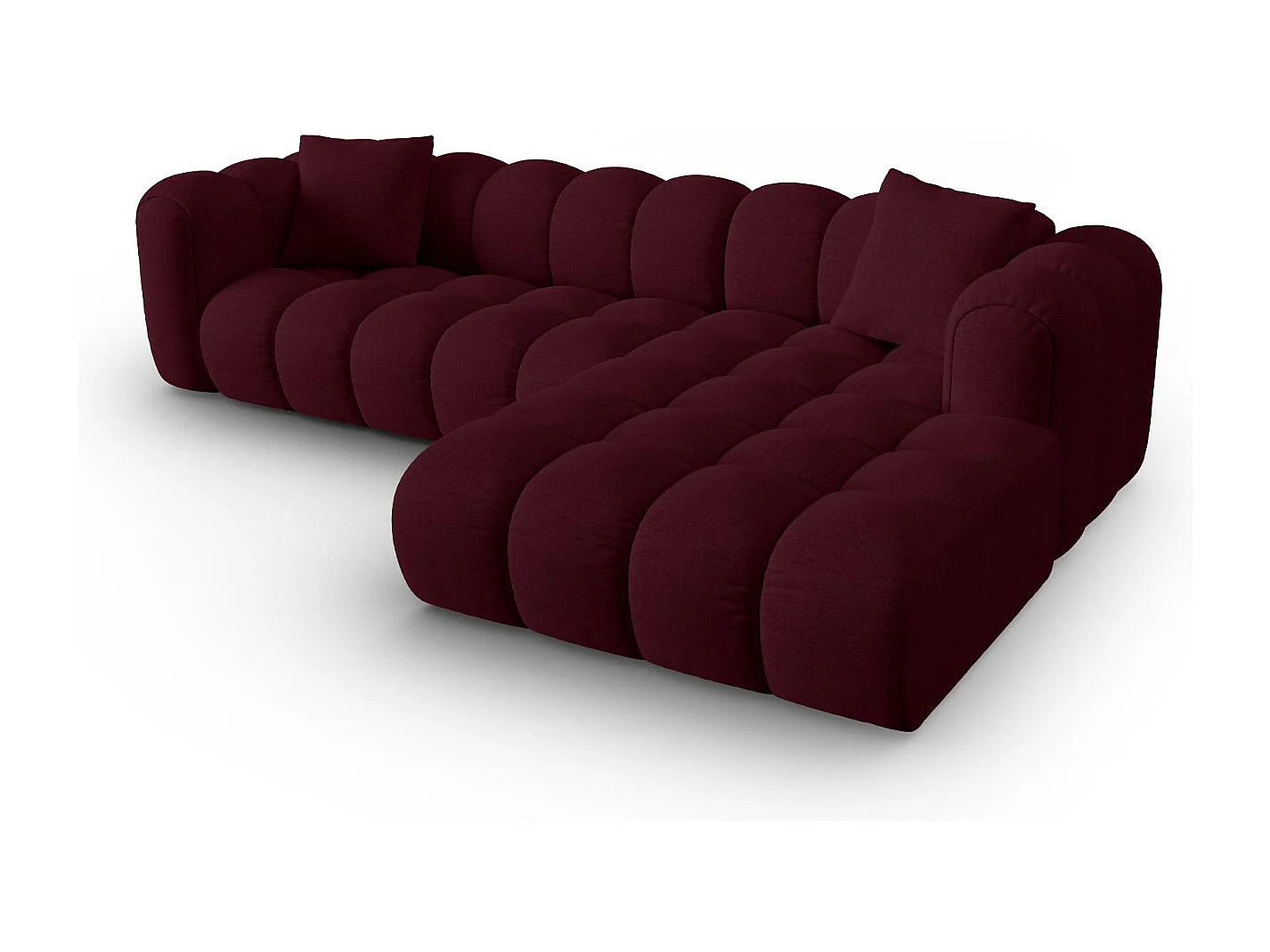 CXL by Christian Lacroix - Modulaire hoekbank rechts "Clotilde" 4 zitplaatsen, Structurele stof, Bordeaux - 306x190x70cm