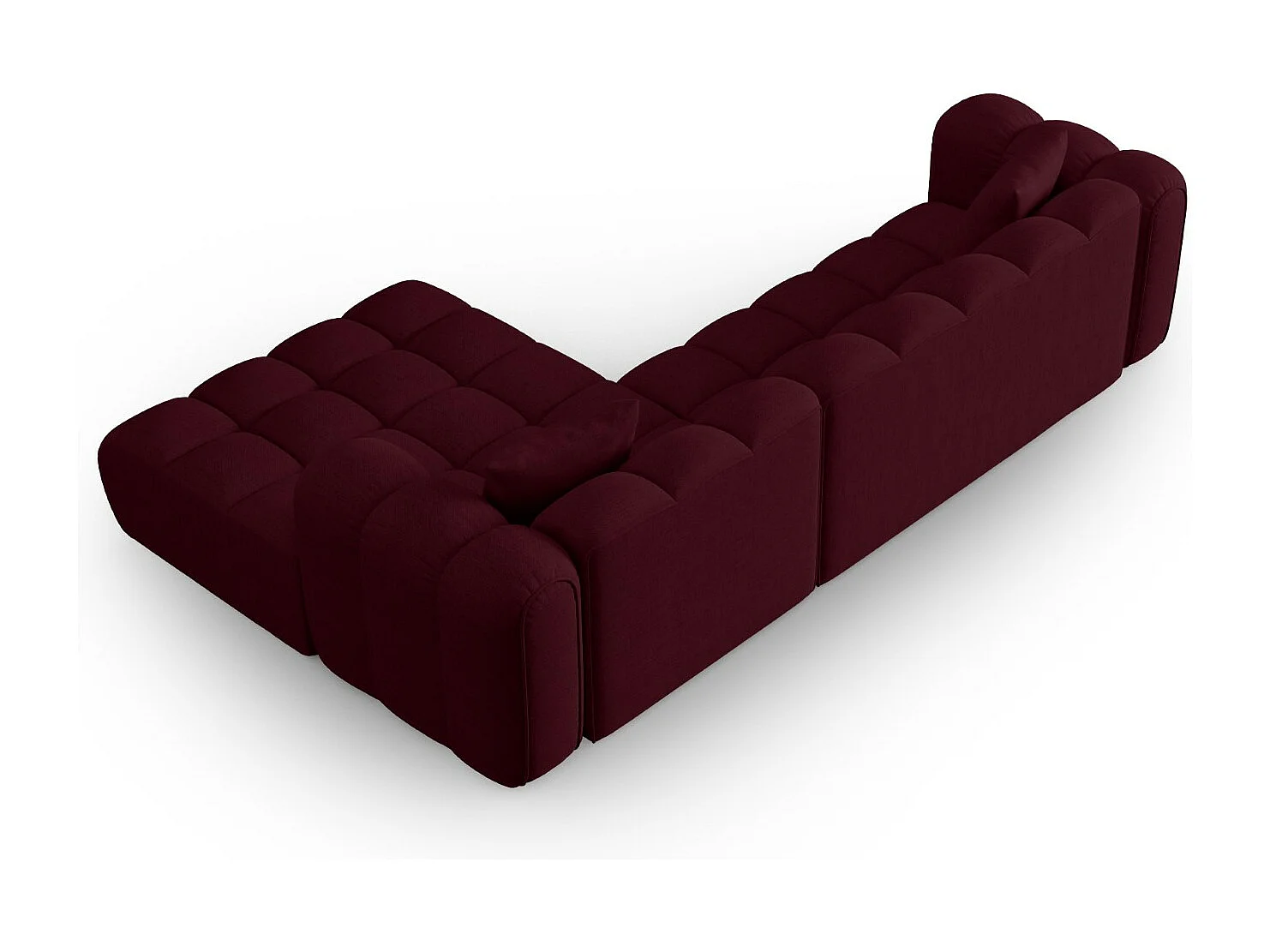 CXL by Christian Lacroix - Modulaire hoekbank rechts "Clotilde" 4 zitplaatsen, Structurele stof, Bordeaux - 306x190x70cm