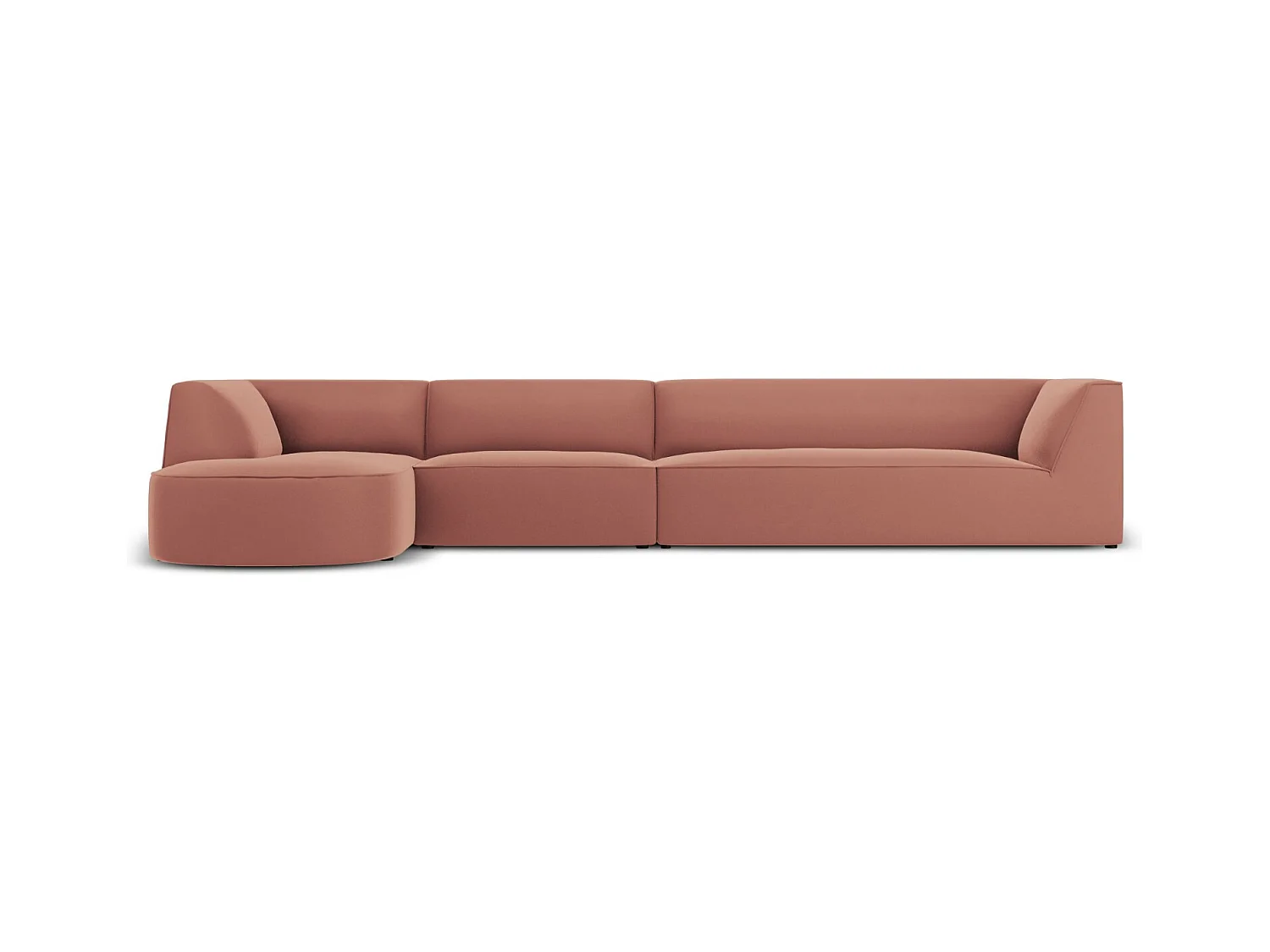 CXL by Christian Lacroix - Linker hoekbank "Charles" 5 zitplaatsen, Flueel, Roze - 366x180x69cm
