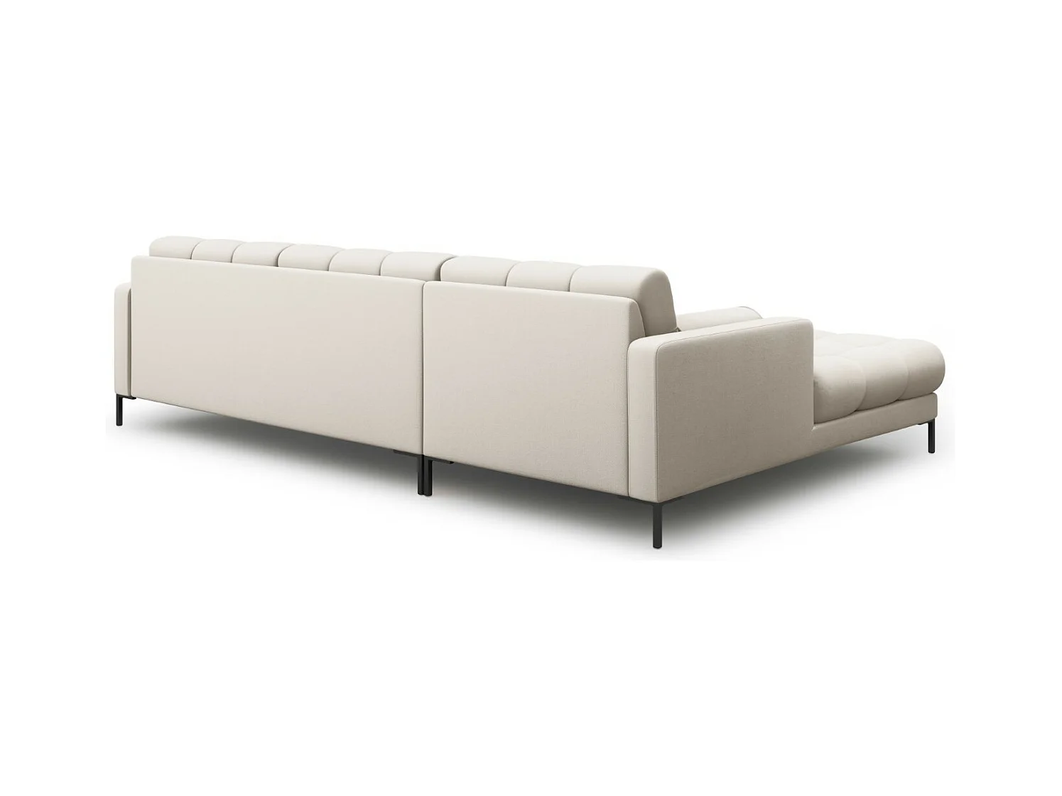 Cosmopolitan Design - Canapé d'angle gauche "Bali" 5 places en tissu structurel beige - 293x185x75cm
